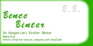 bence binter business card